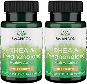 Swanson Dhea and Pregnenolone Complex 60 Veg Capsules (2 Pack)