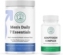 Hombres Daily 7 Essentials & Adaptogen Complex Bundle - Complete Multivitamin Pack and Stress Adaptation Support for Men's Optimal Health
