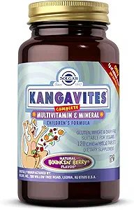 Solgar Kangavites, Bouncin’ Berry Flavor - 120 Chewable Tablets - Full Multivitamin & Mineral Formula for Children - Vegan, Gluten Free