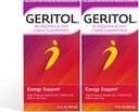 Geritol Vitamina Líquida y Suplemento de Hierro, Apoyo Energético, Contiene Alta Potencia B-Vitamins e Hierro, Tasting agradable, Fácil de Tragar, Sin Dulces Artificiales, No GMO, 12 Oz, 2 Pack