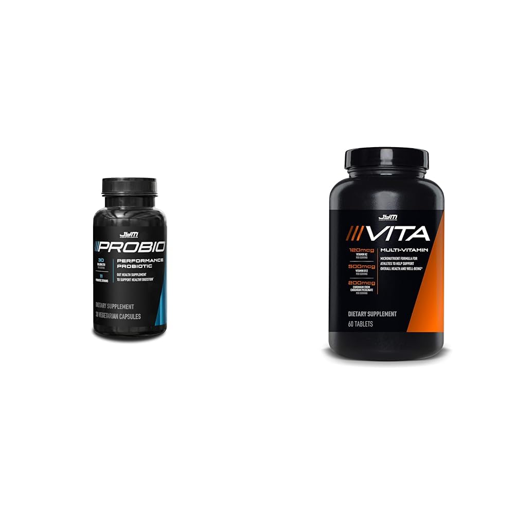 ProBio JYM 30 Billones CFU Probiotic &amp; Vita JYM Multivitamin &amp; Mineral Support for Athletes, 60 Tablets Bundle