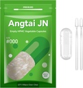 Cápsulas Tamaño 000 Vegan Empty Plant Based Clear (100 Conde) Gluten Free, Non-GMO, Halal Certified Pill Caps Filling Kit con 2 Spoons for Vegetarian DIY Your Own Supplements