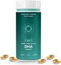 Iwi DHA Omega-3, 60 Softgels (30 Servings), Plant-Based Algae Omega 3, Brain, Eyes & Nervous System Support Dietary Supplement, Krill & Fish Oil Alternative, No Fishy Aftertaste