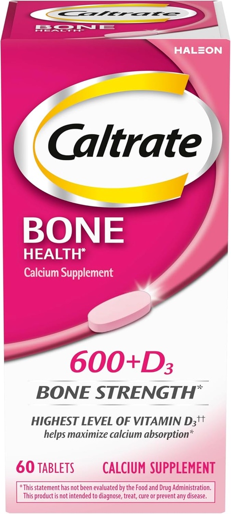 Caltrato 600 más D3 Calcio y Vitamina D Suplemento Tablas, Suplementos de Salud de Hueso para Adultos - 60 Cuenta