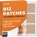 B12 Patches (Pack of 60) - 100% Natural Patch for Women and Men - Firming, Energy, Focus &amp; Body Support - Enhanced Formula
