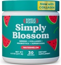 Sencillamente Blossom Nutrition Daily Greens " Superfood Powder + Collagen + Probiotics for Women's Digestive Health " Bloating Relief. Ayuda a su salud Bloom - 30 Day Supply - Watermelon