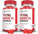 Laboratorios justificados (2 Pack Vital Grow XL Performance Gummies 1000MG Advanced Formulado con ACV Pomegranate Beet Juice Powder B12 Vegan Non GMO 120 Gummys