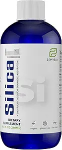 Silica líquida iónica - Pelo, Esquín &amp; uñas Nutrición Silencioso Soporte Silencioso Soporte conjunto para la salud Tendons " Cartilage  durable 8 oz, 48 Day Supply