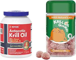 Krill Oil 1000mg softgels y Krill Oil Gummies 135mg Omega 3 Gummies DHA EPA Bundles