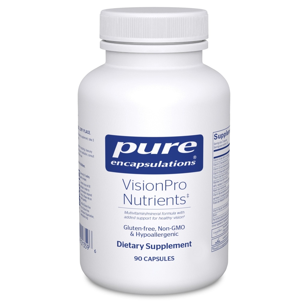 Encapsulaciones puras VisionPro Nutrients ← Complejo Hipoalergénico Multivitamínico/Mineral para mantener una visión saludable