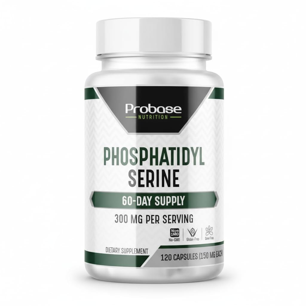 Probase Nutrition Phosphatidylserine 300mg Suplemento Brain Health and Memory Support Non-GMO Gluten Free 120 Capsules Phosphatidyl Serine Complex