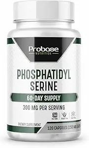 Probase Nutrition Phosphatidylserine 300mg Suplemento Brain Health and Memory Support Non-GMO Gluten Free 120 Capsules Phosphatidyl Serine Complex