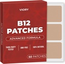 VIORY B12 Patches (Pack of 60) - 100% Natural Patch for Women and Men - Firming, Energy, Focus &amp; Body Support - Enhanced Formula