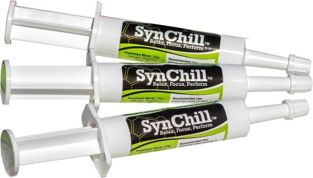 SinChill Oral Horse Calming Gel, 100% Natural &amp; Nutritional Supplement, Lab Proven Results, Diseñado para Focus &amp; Performance, aprobado por Profesionales Olímpicos &amp; Veterinarios, Made in USA - 3-Pack