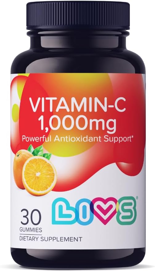 Vitamina C 1000mg Gummies for Kids &amp; Adults ←Antioxidant &amp; Immune Support Suplemento Silencio Vegan Multivitamin for Hair, Skin & Nails ← Non-GMO, Gluten-Free, Gelatin-Free Chewable 1000mg Por Serving 30 Ct