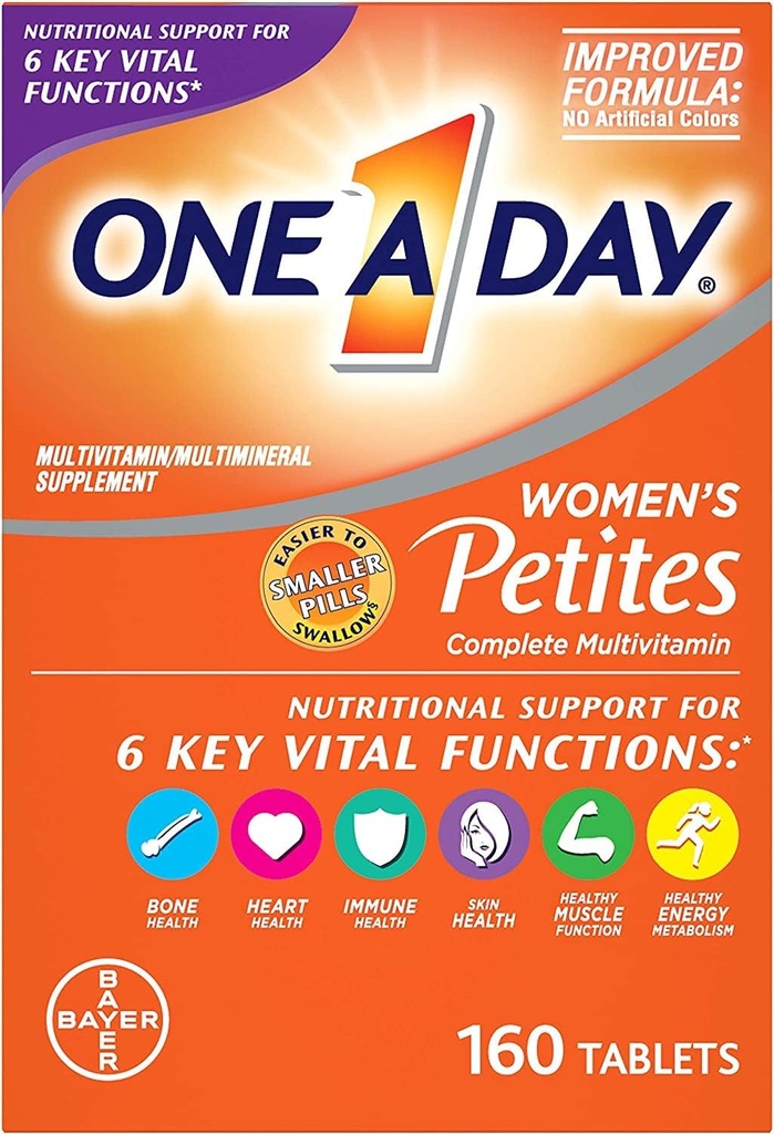 Un día Las peticiones de mujeres multivitamínicas,Suplemento con vitamina A, vitamina C, vitamina D, vitamina E y zinc para el apoyo a la salud inmune, vitaminas B, biotina, folato (como ácido fólico) > 160 Cuenta