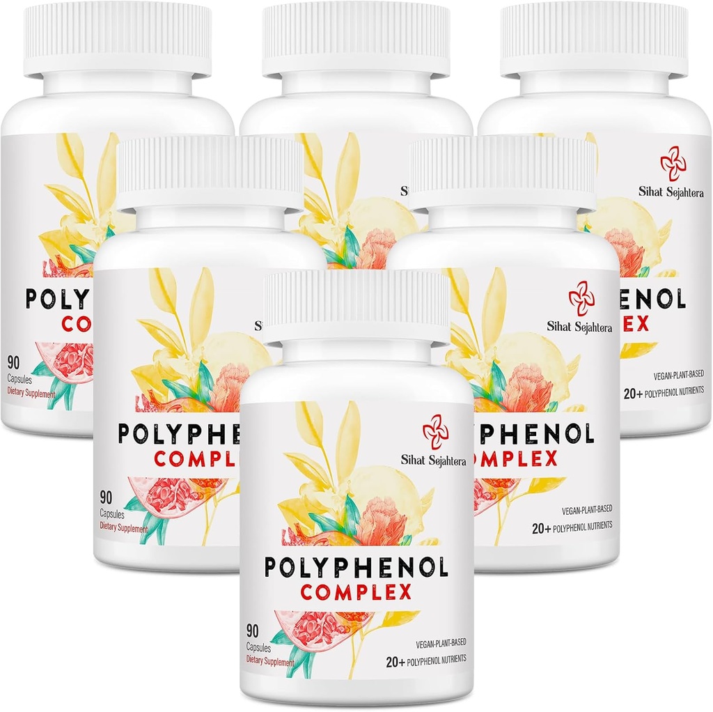 67,500 MG Polyphenols Supplement - Powerful Antioxidants &amp; Polyphenol for Age Defense, Polyphenol Superfood, Quercetin, Resveratrol, Green Tea, Plant-Based & Energy, Immune Support, 540 cápsulas