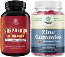 Bundle of Raspberry Ketones, Green Tea Extract " African Mango Blend and Extra Strength Zinc Gummies for Adults - Potent Ingredients to Speed Up Weight Loss, Gluten and Gelatin Free