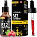 Vitamina B12 Liquid Drops - Vegan B12 vitaminas 5000 mcg Metilcobalamina Fast-Acting Sublingual B Complex Liquid Vitamin B2, B3, B6 - Non-GMO, No Dairy, Soy &amp; Sugar, Raspberry Flavor, 2 fl. oz.