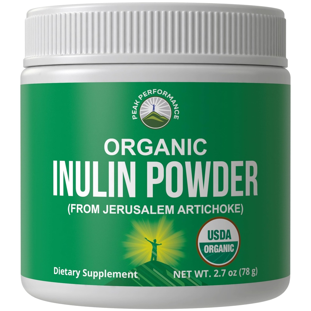 Fibra Prebiótica Natural de Inulina Orgánica para Salud Gut. USDA Organic Raw Plant Based Vegan Prebiotics Suplemento FOS de Jerusalem Artichoke. HSA + FSA Lista única de vitaminas elegibles Aprobado