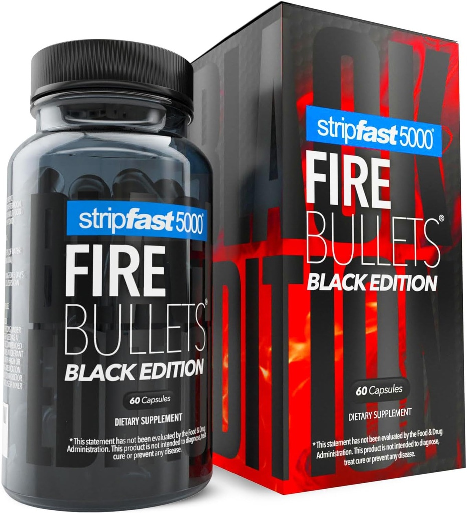 stripfast5000 Fire Bullets Black Edition Max Strength for Women and Men - Pack of 1