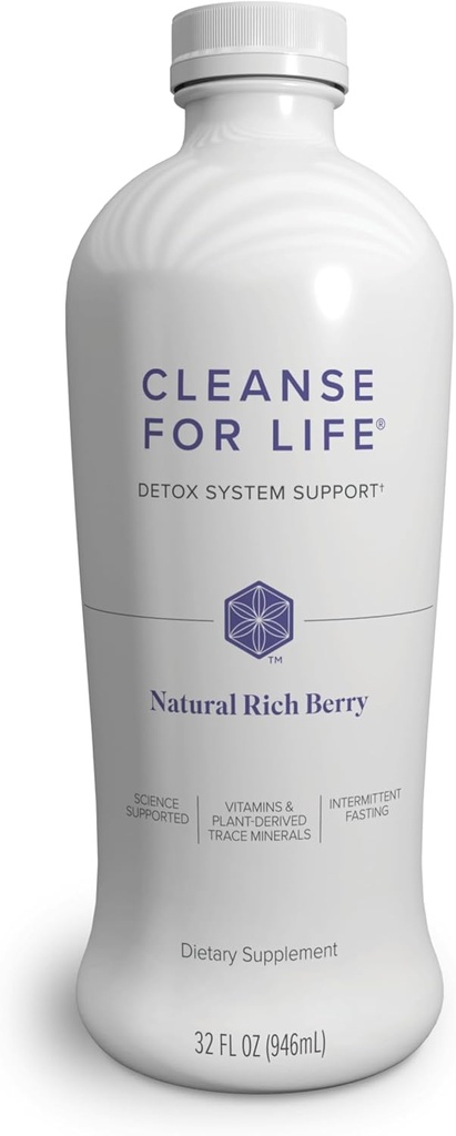 Isagenix Cleanse for Life - Detox Cleanse Drink with Vitamin B12, Niacin and Vitamin B6 for General Wellness - 32-Ounce Bottle (Natural Rich Berry Flavor), Packaging May Vary