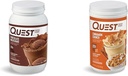 Quest Nutrition Chocolate Milkshake Protein Powder, 22g Protein, 1g Sugar, Low Carb, Gluten Free, 3 libras, 43 piezas " Cinnamon Crunch Protein Powder, 20g Protein, 2g Net Carb, 1g Sugar