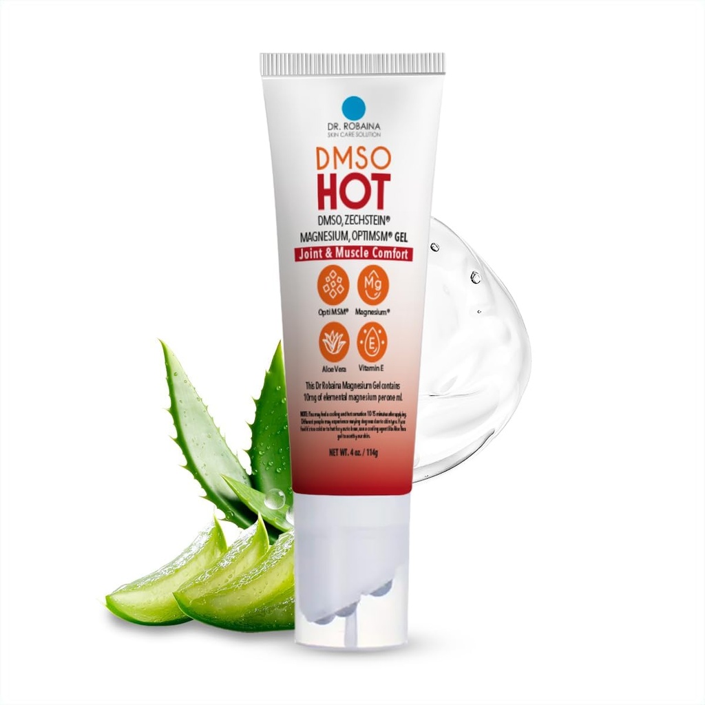 Dr. Robaina DMSO HOT Roll-On - 99.9% Pure Pharmaceutical Grade ← Multi-Ball Applicator for Targeted Heat Silencio Zechstein Magnesium, MSM, Arnica, Aloe Vera, Vitamina E - 4 oz Silencio Made in USA