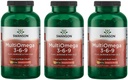Swanson MultiOmega 3-6-9 - Aceite de Flax no GMO, Aceite de Borage, Cápsulas de Aceite de Pez ' Pulido' - Acidos grasos esenciales Apoyo a la Salud Cardiovascular ' Pulido' Salud cerebral - (220 Softgels, 2400 mg Servir) 3 Botellas