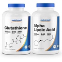 Nutricost Alpha Lipoic Acid 600mg, 240 Caps Glutathione 500mg, 240 Caps