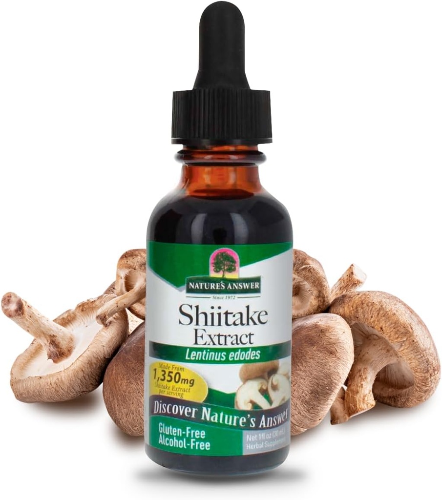 Respuesta de la naturaleza Shiitake Mushroom Extraer alcohol Gratis 1 Fluid Ounce ← Soporta salud y bienestar