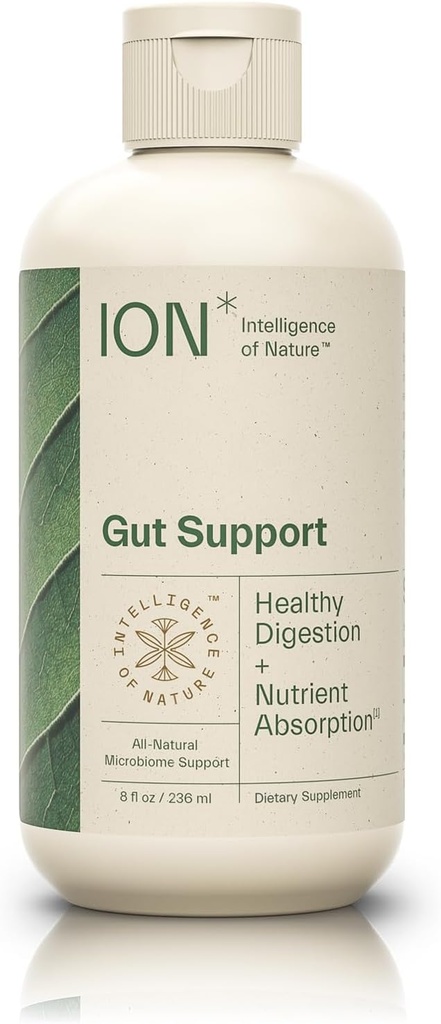 ION* Inteligencia de la naturaleza Gut Support Liquid Supplement - Gut & Digestive Health Liquid Drops, Cleanse " Detox with Humic Extract for Women " Men, Adults " Kids 4+ - 8 fl oz (Pack of 1)
