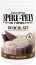 Natures Plus SPIRU-TEIN, Chocolate - 1.05 lb - Afeitado de proteína de base vegetal - No GMO, Vegetariano, Gluten Gratis - 17 Total Servings