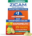 Zicam Zinc Cold Remedy RapidMelts Tablas rápidas de disuelve Sabor de limón con Echinacea 25ct