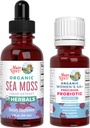 MaryRuth Organics Probiotic Digestion (Raspberry) for Women 40+ & Sea Moss Drops TEN USDA Organic, Clean Label Project Verified® TEN Vitaminas para Gut Health and Immunity TEN Vegan, Non-GMO, Gluten Free