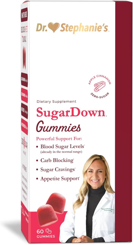 Dr. Stephanie's SugarDown Gummies – Ceylon & Cassia Cinnamon Suplemento - 0g Sugar