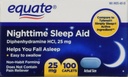 Equate Nighttime Sleep Aid 25 mg, 00 Mini-Caplets, 100 Cuenta