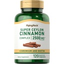 Piping Rock Ceylon Cinnamon Capsules 2500 mg Ø 120 Píldoras  durable Suplemento Complejo con Cromo y Biotina ANTE Vegetariano, No GMO, Gluten Free
