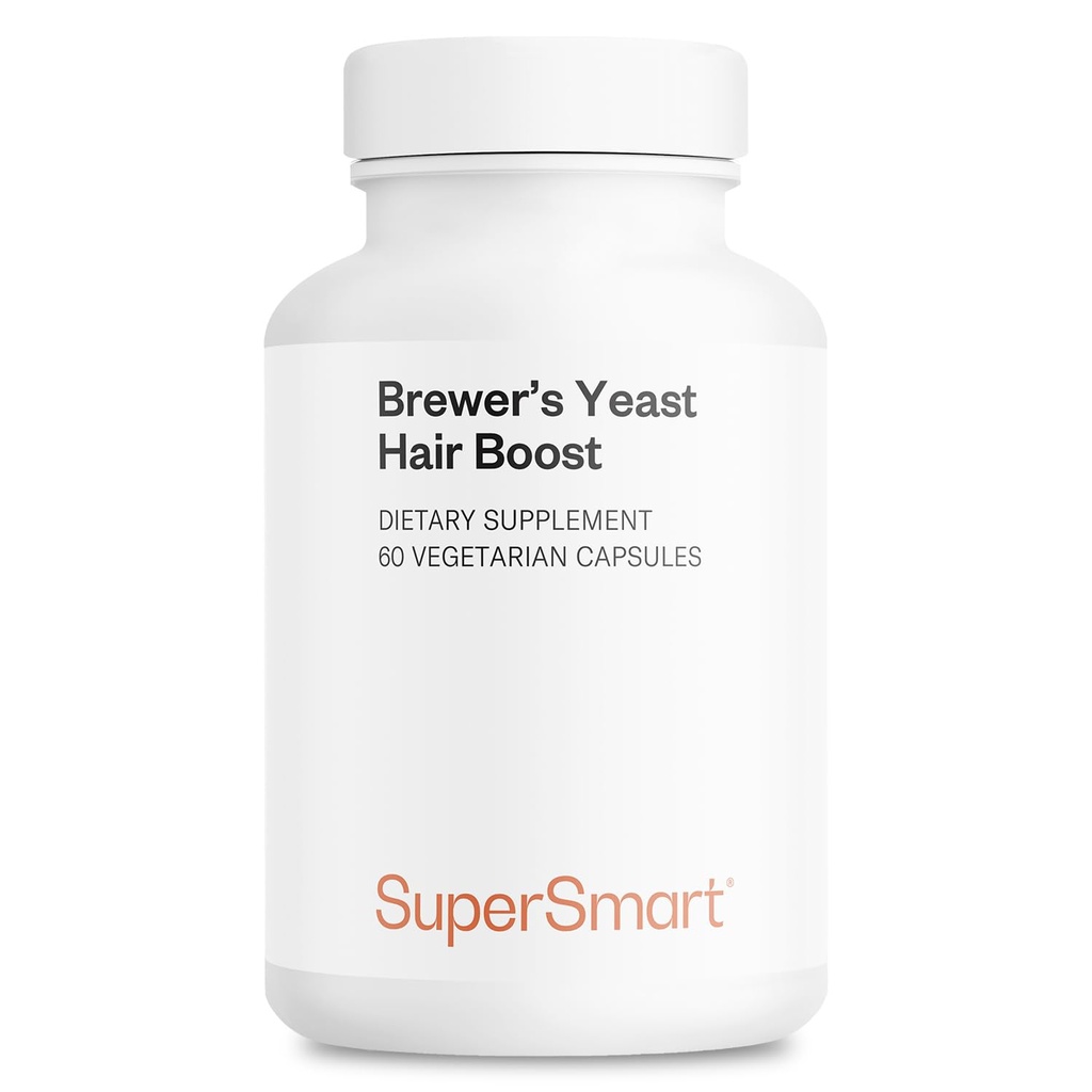 SuperSmart - Levadura de levadura de levadura Boost (Fórmula avanzada) - con Saccharomyces Cerevisiae, Zinc, Biotin - Suplemento capilar No GMO - 60 cápsulas vegetarianas