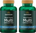 Swanson Comida Real Multi Hombres Multivitamina Multimineral Salud de los Hombres Prostat Stress Response Bladder Suplemento Vegan Gluten-Free Non-GMO 90 Veggie Capsules Veg Caps (2 Pack)