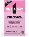 Un día de vitaminas prenatales- ácido fólico, hierro, omega- 3 (DHA), vitaminas de embarazo para mujeres, multivitamínico prenatal para mamá y bebé, embarazo debe tener 30 Ct (paquete mayo Vary)