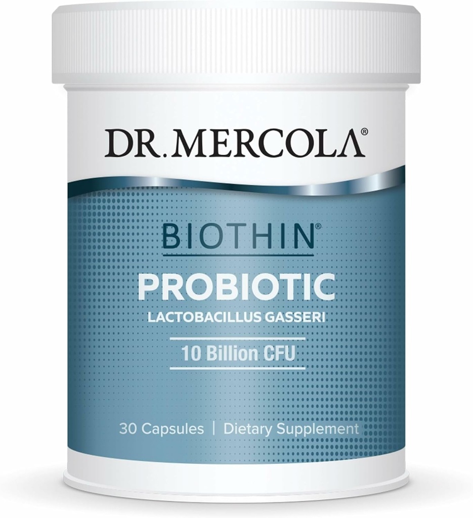 Dr. Mercola Biothin Probiotic - Suplemento Digestivo de Salud - Apoyos Metabolismo Saludable - GMO-Free, Gluten-Free - 30 cápsulas de liberación retardada (30 servidos)