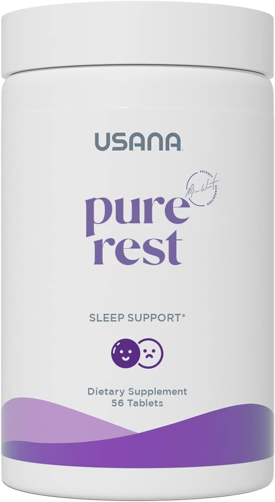 USANA suplemento de melatonina de descanso puro para el apoyo al sueño* – Actuación rápida – libre de azúcar - 56 tabletas
