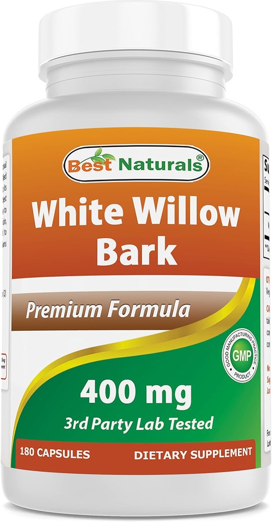 Mejores Naturales White Willow Bark 400 mg 180 cápsulas