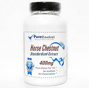 Chestnut Caballo Standardizado Extracto 400mg // 100 cápsulas // Pura // por suplementos de control puro