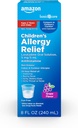 Cuidado básico Medicina de la alergia infantil, 24 horas Loratadine Solución Oral 5 mg/5 mL, Antihistamínico no pardo, Sabor de la uva, Edades 2 y Más viejo, 8 fl oz (Pack of 1)