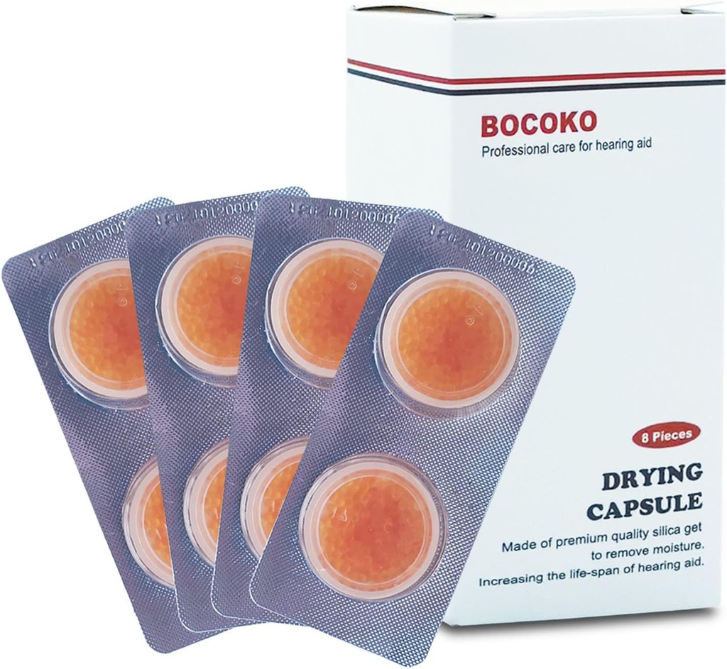 8 piezas de ayuda auditiva Capsules de secado C pacienteC Dry-Cap para el caso Phonak, Starkey y Unitron Charger