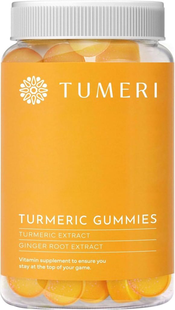 TUMERI Turmeric and Ginger Gummies – Turmeric Curcumin Joint Support Suplemento - 60 Conde Natural Tropical Fruit Flavored Vegan Gummies