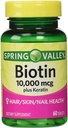 Suplemento dietético de Spring Valley Biotin, 10.000 Mg con queratina de 100 Mg, 60 Tablets