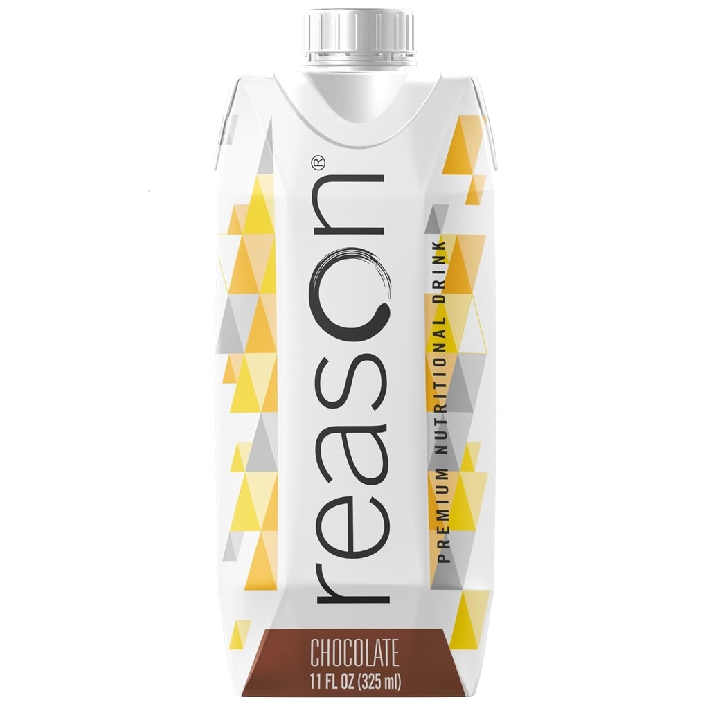 Reason Premium High Calorie Protein Drink - Free of Soy, Gluten, GMO, Artificial Flavors, and Sweeteners - NSF Certified - Lactose-Friendly, Great for Tube-Feeding - Chocolate, 11 oz